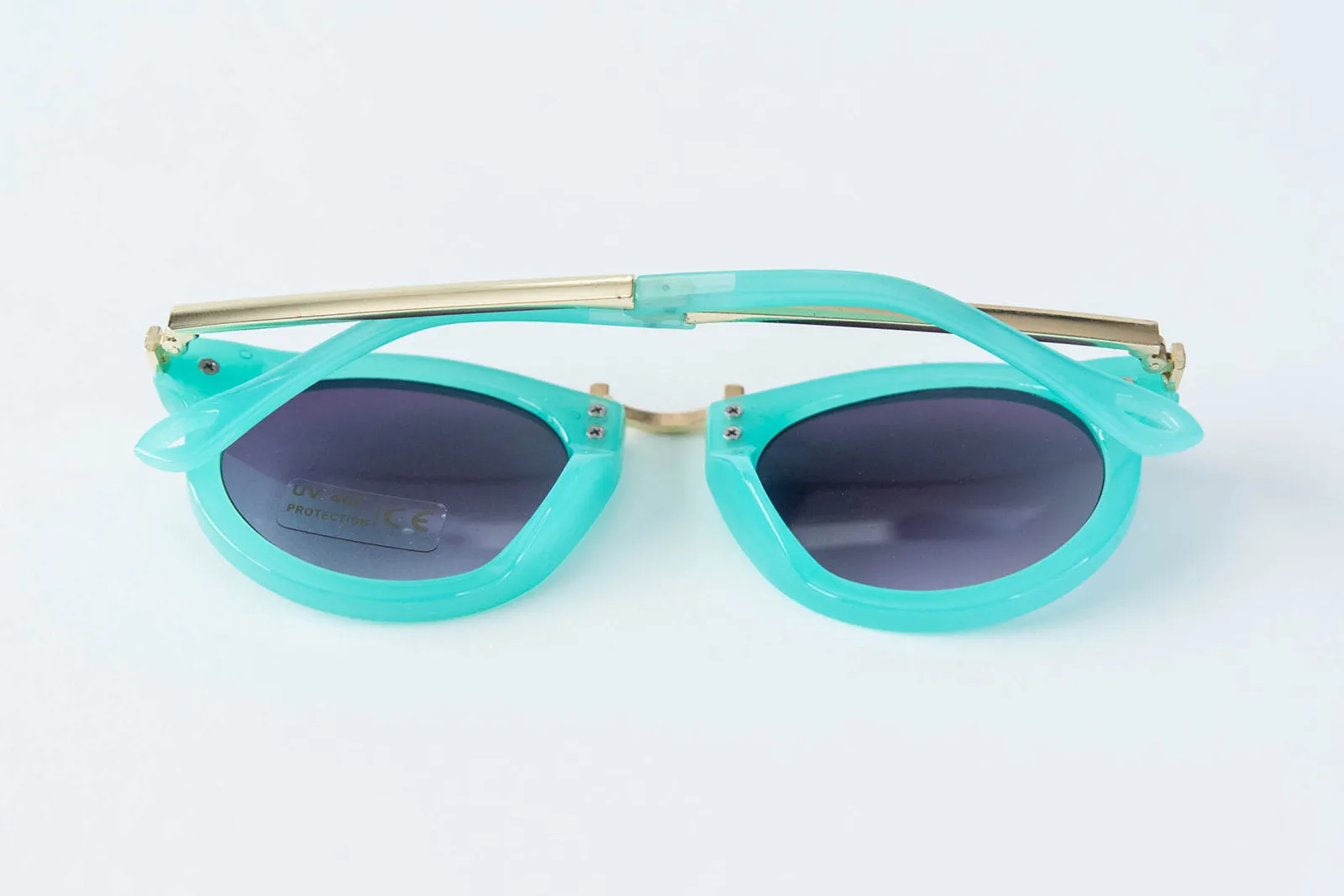 Babeehive Goods Toddler & Kid Gold Accent Sunglasses - Teal