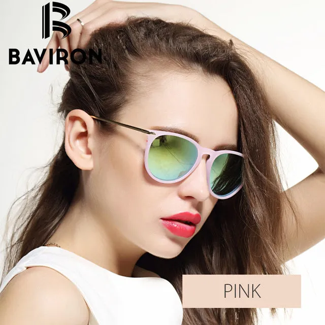 BAVIRON Scrub Frame Sunglasses Women Lightweight Mirrored Glasses Cat Eye Colorful Plastic Eyewear Super Discount Gafas 88286