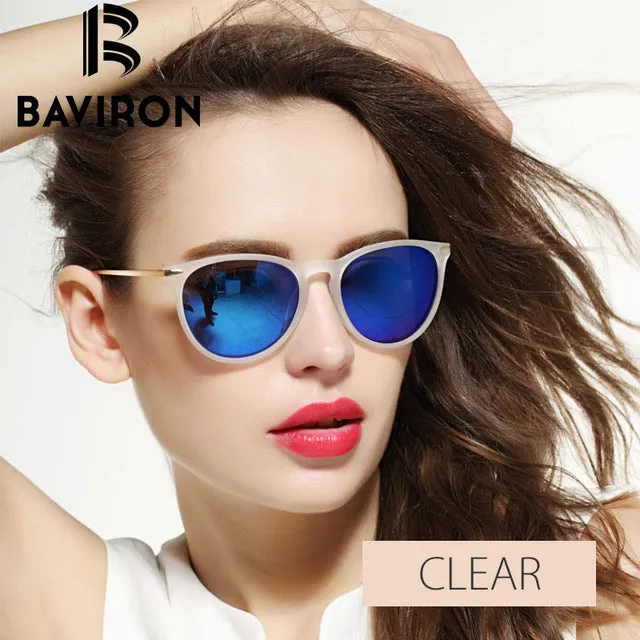 BAVIRON Scrub Frame Sunglasses Women Lightweight Mirrored Glasses Cat Eye Colorful Plastic Eyewear Super Discount Gafas 88286