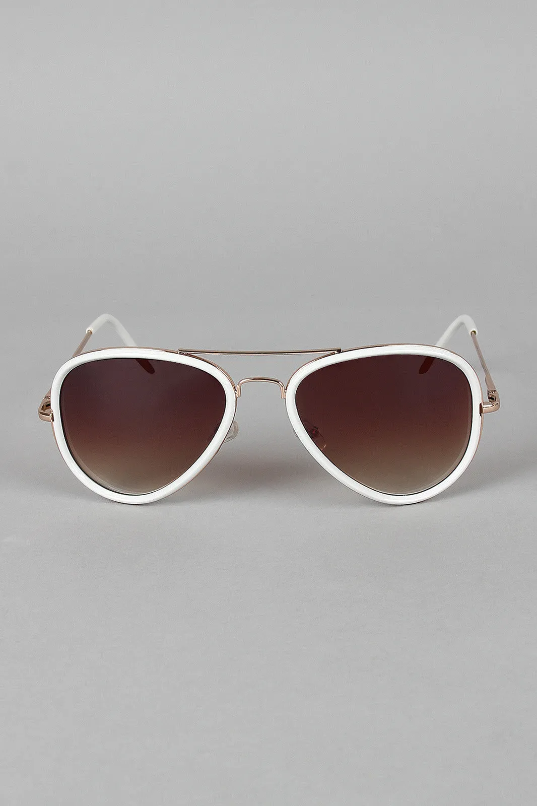Color Trim Aviator Sunglasses