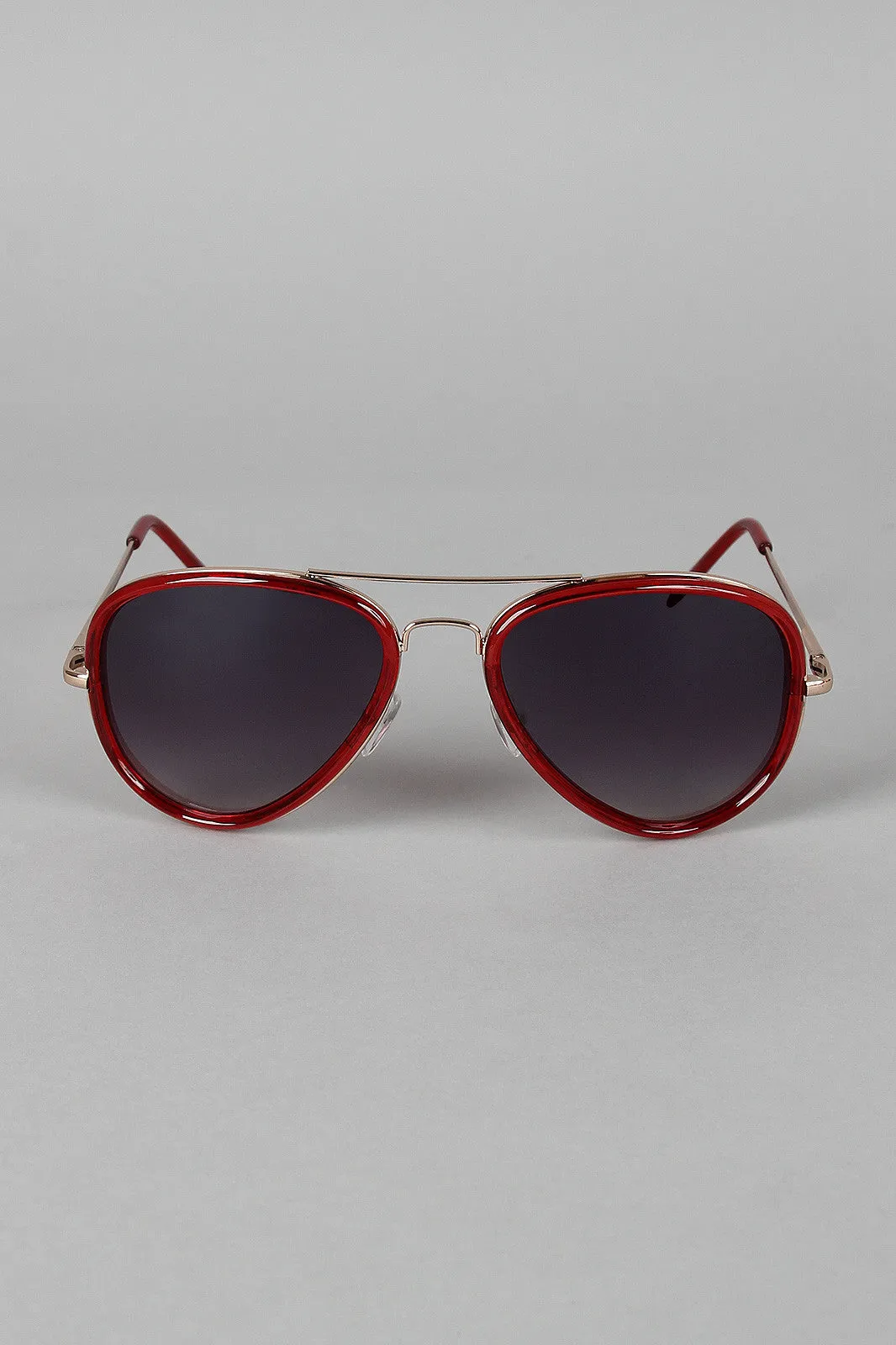 Color Trim Aviator Sunglasses