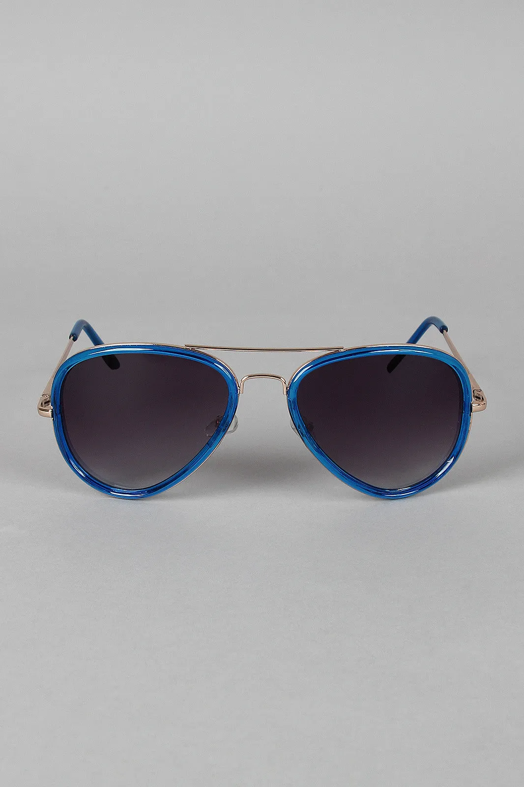 Color Trim Aviator Sunglasses