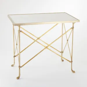Directoire Table - Brass & White Marble