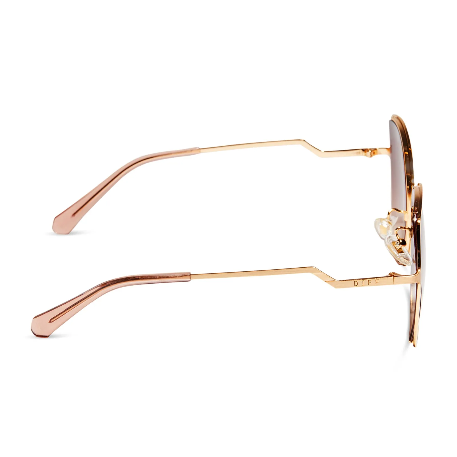 DONNA III - BRUSHED GOLD   TAUPE ROSE GRADIENT SUNGLASSES