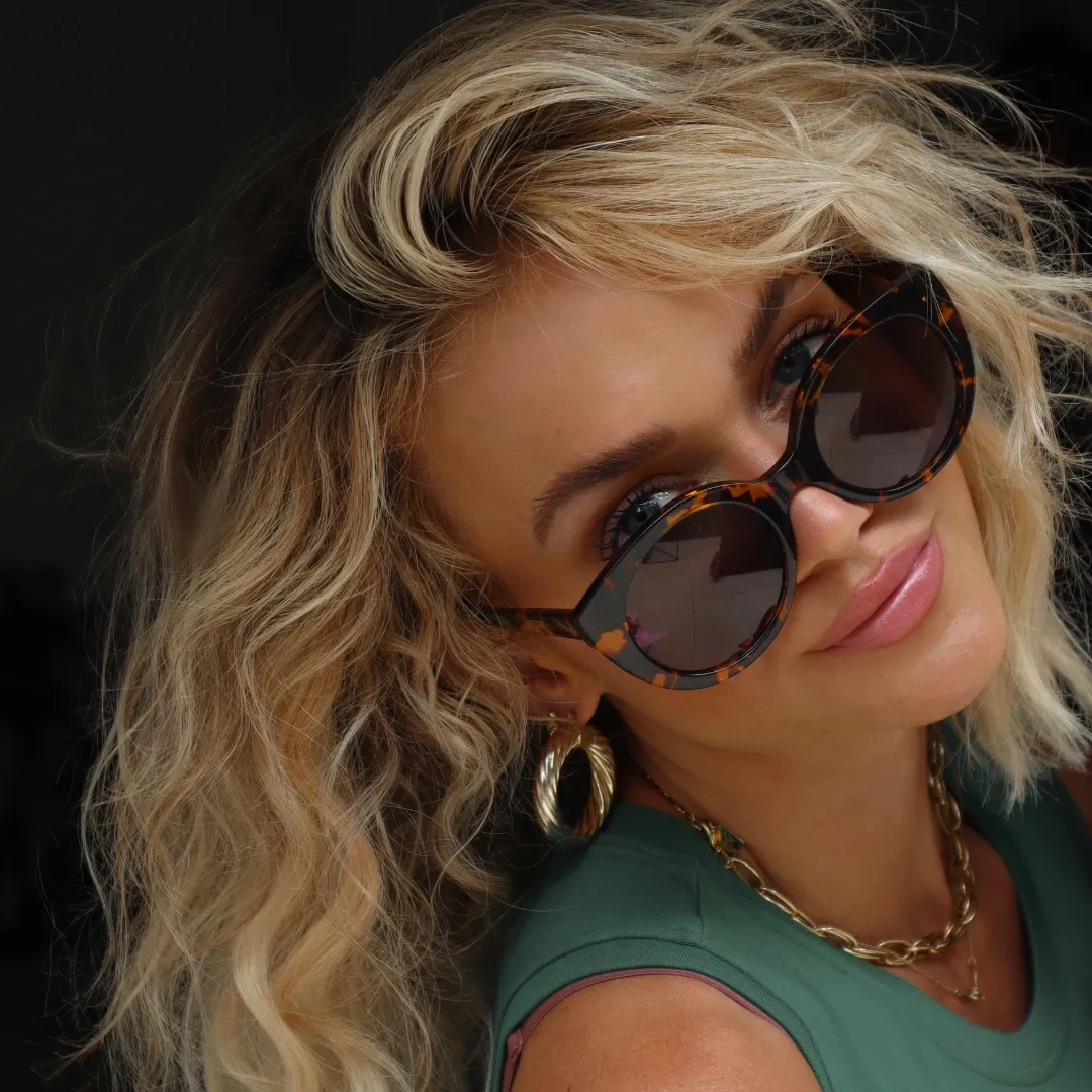 EMMY - DARK TORTOISE   GREY SUNGLASSES