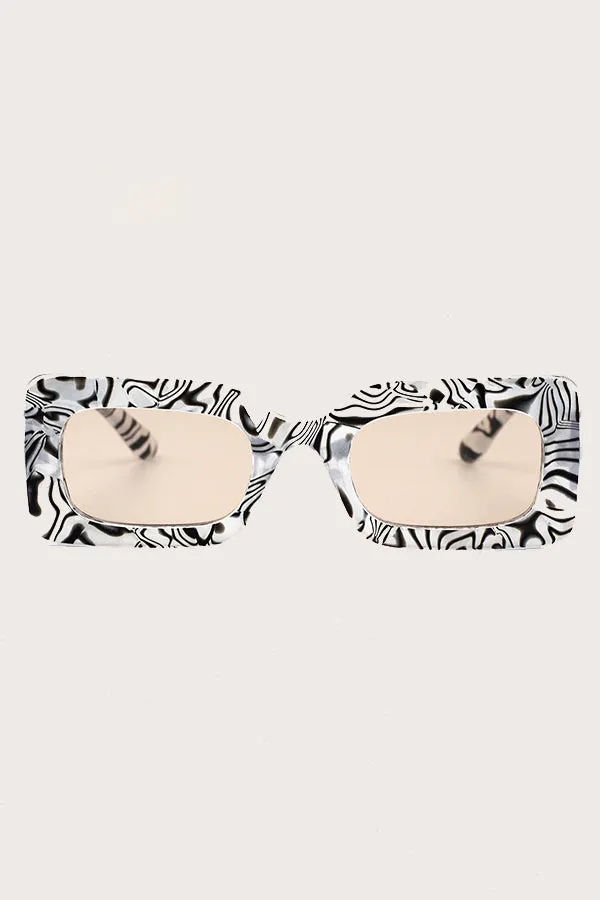 Fashion Water Ripples Square Frame Sunglasses
