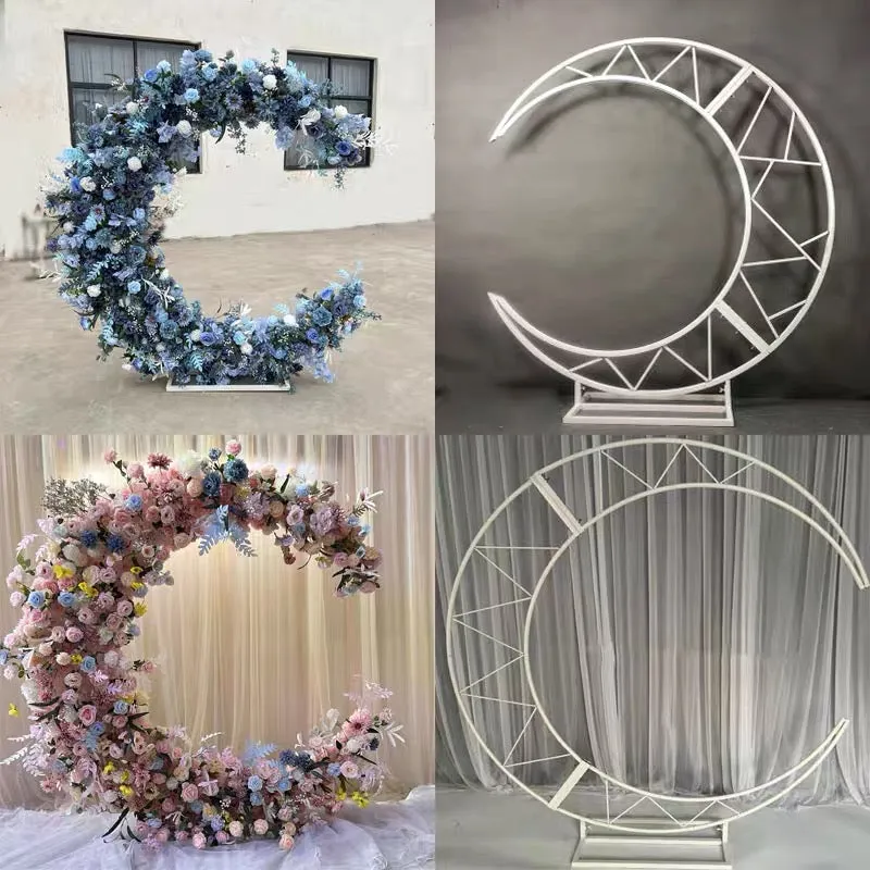Gold Moon Metal Backdrop (no flowers) Stand 1.74 meter