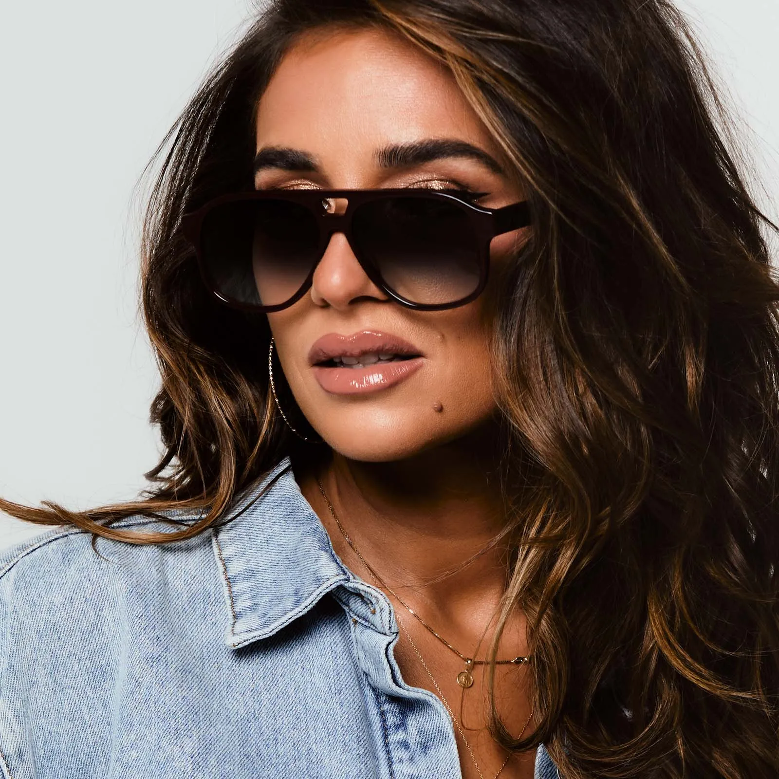 JESSIE JAMES DECKER - NASH   BURGUNDY   GREY GRADIENT SUNGLASSES