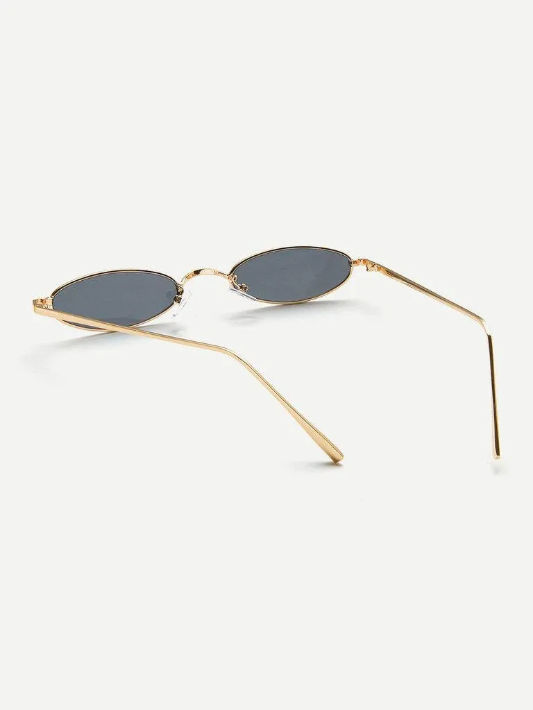 Metal Frame Flat Lens Sunglasses