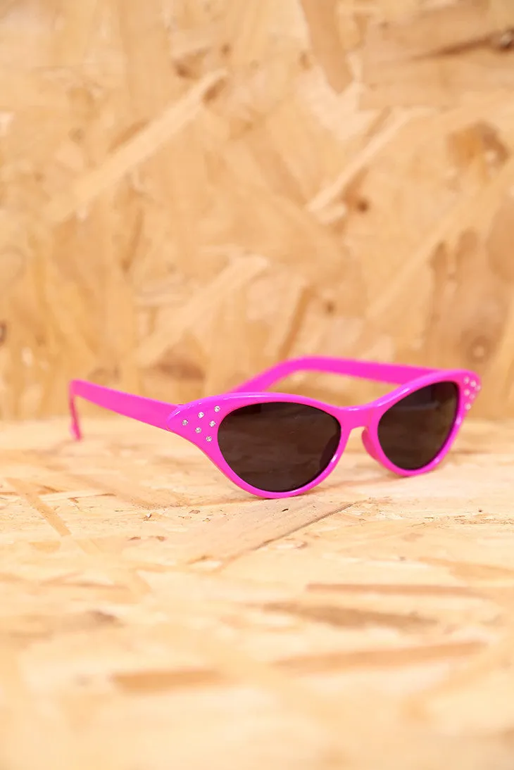 Neon Pink 50s Feline Sunglasses