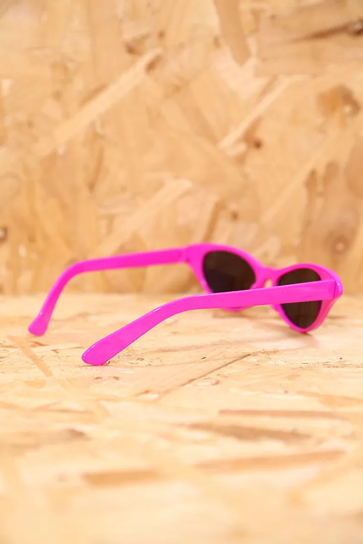 Neon Pink 50s Feline Sunglasses