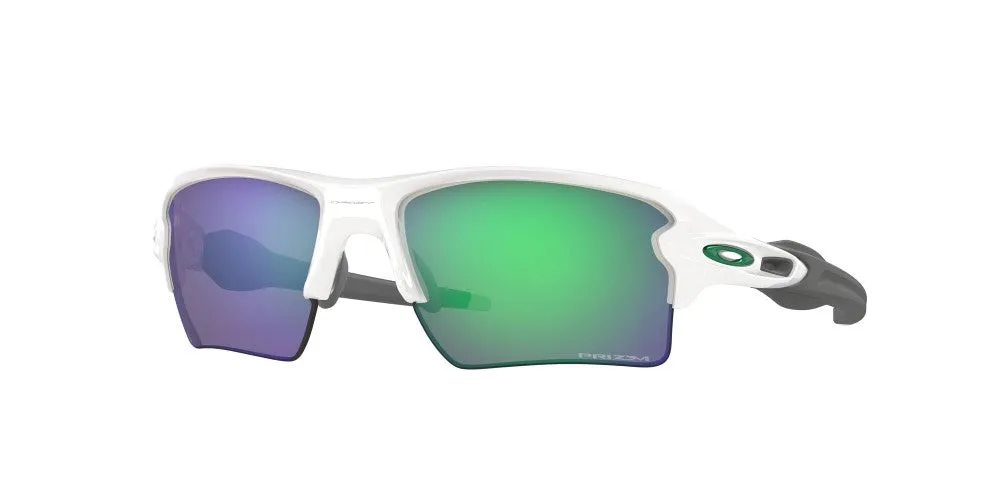 Oakley Mens Flak 2.0 XL Polished White Frame - Prizm Jade Lens - Non Polarized Sunglasses