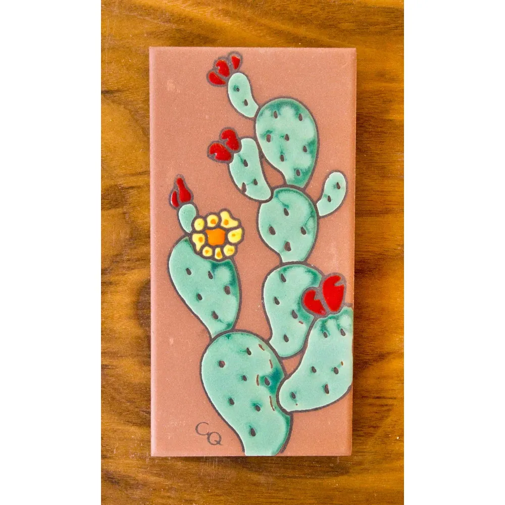 Prickly Pear 3" x 6" Tile - Terra Cotta