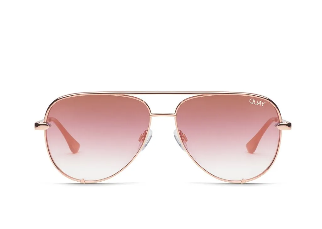 Quay - High Key Mini Sunglasses - Rose/Cprfed