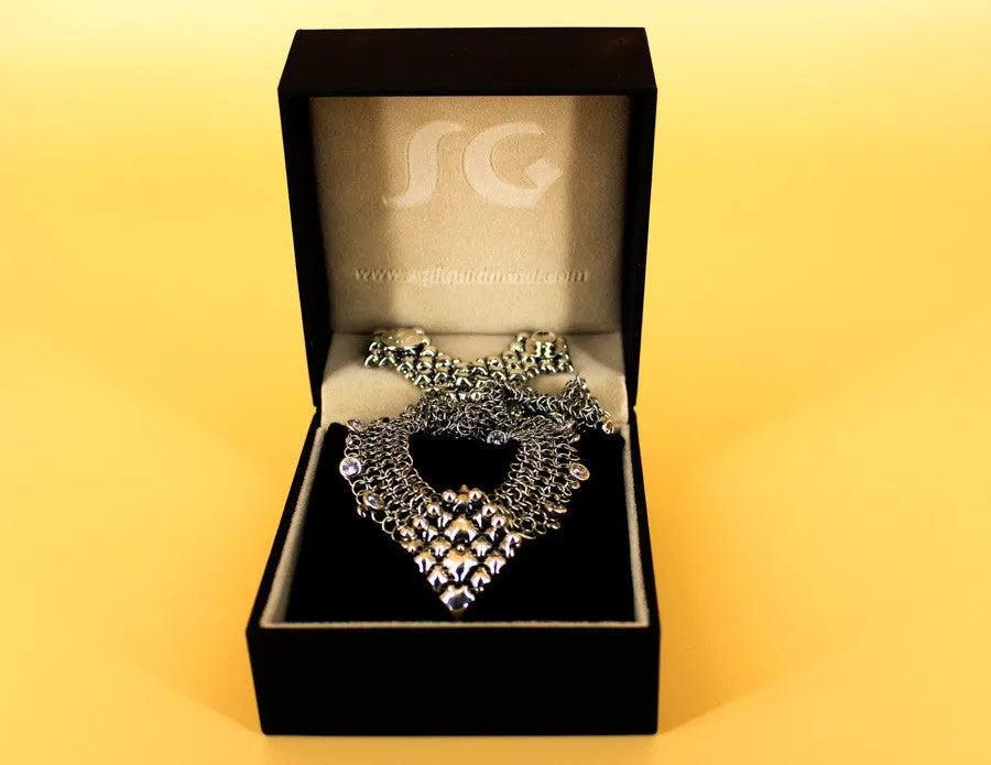 SG Liquid Metal Chainmail CMNeck1 Z – AS (antique silver finish) Necklace by Sergio Gutierrez