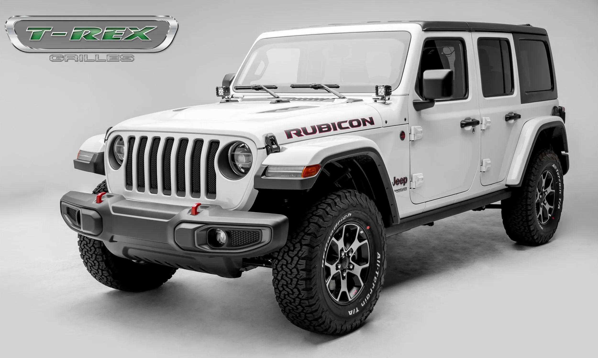 T-REX Sport Mesh Insert Grilles - Black - Requires Drilling or Cutting - 2018-2019 Jeep JL