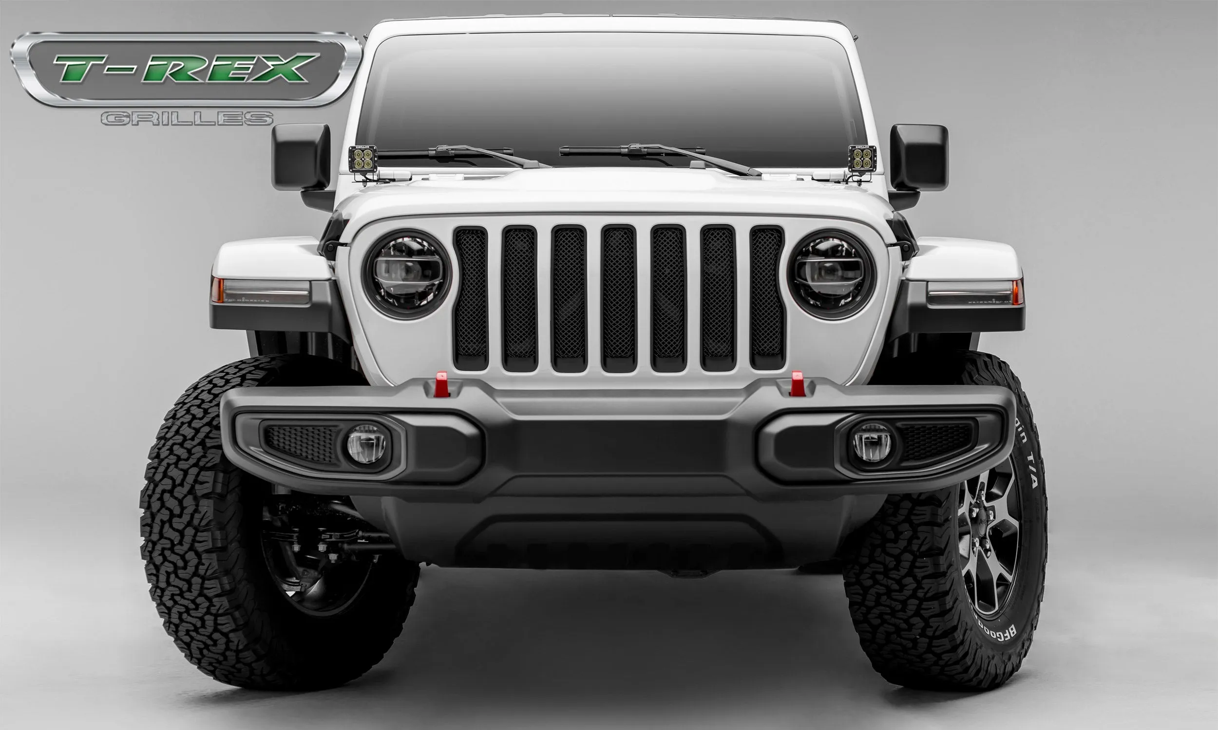 T-REX Sport Mesh Insert Grilles - Black - Requires Drilling or Cutting - 2018-2019 Jeep JL