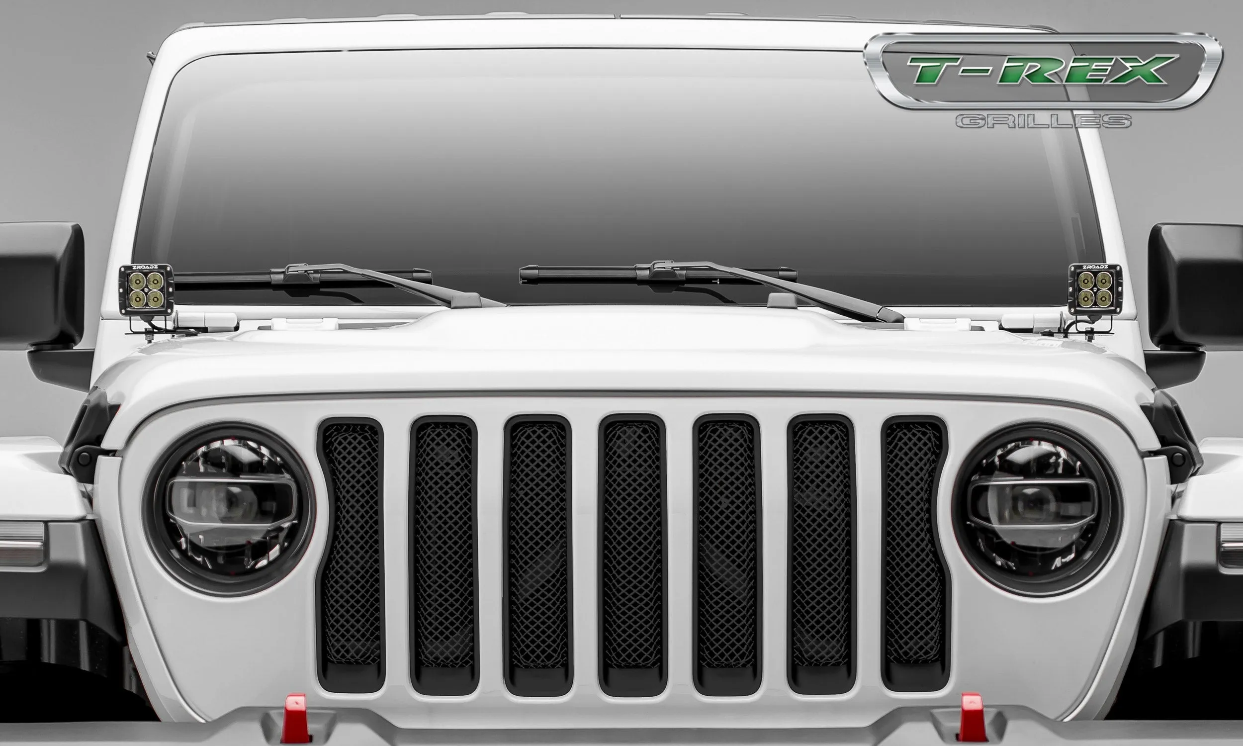 T-REX Sport Mesh Insert Grilles - Black - Requires Drilling or Cutting - 2018-2019 Jeep JL