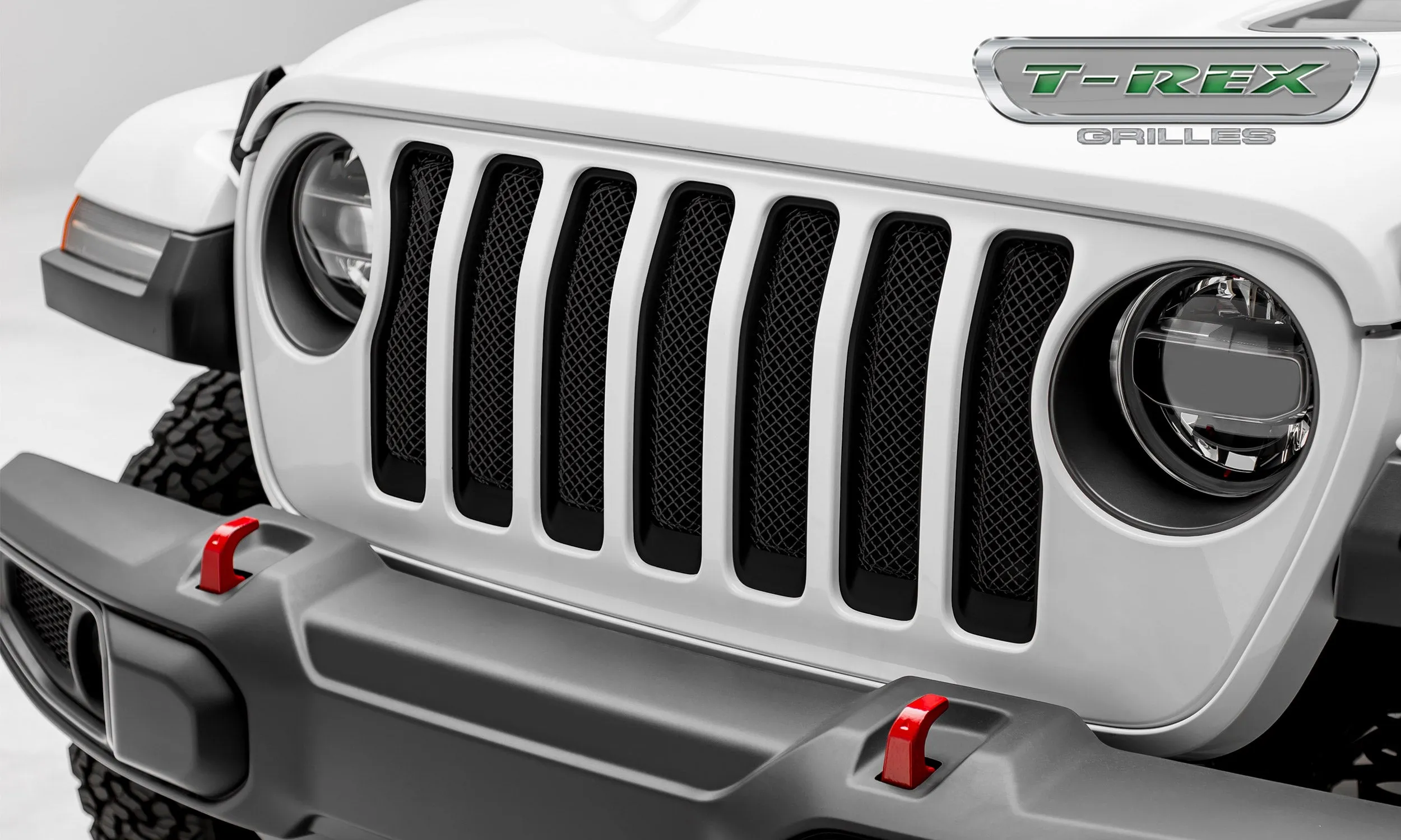 T-REX Sport Mesh Insert Grilles - Black - Requires Drilling or Cutting - 2018-2019 Jeep JL