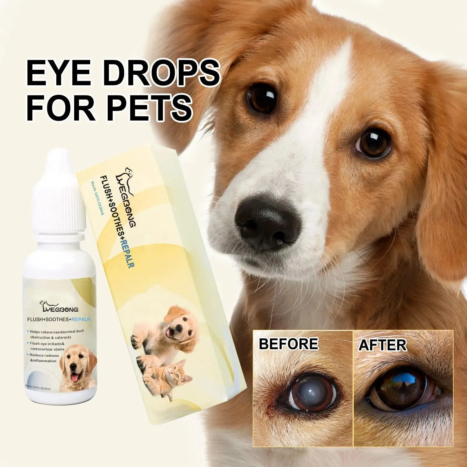 Tear Stain Remover Pet Eye Drops