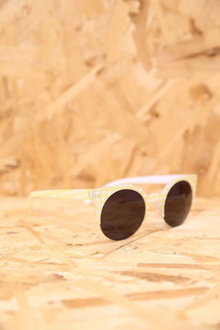 Yellow Gingham Sunglasses