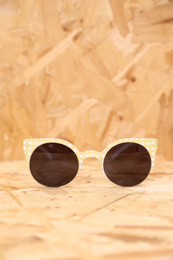 Yellow Gingham Sunglasses